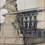 Christo, Wrapped Monument to Vittorio Emanuele (Project for Milano Piazza del Duomo), 1970, tecnica mista su cartone, 70x55 cm, Collezione Consolandi, Milano (Foto Roberto Marossi)