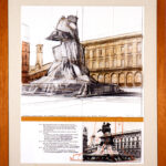 Christo, Wrapped Monument to Vittorio Emanuele (Project for Milano Piazza del Duomo), 1969-1970, tecnica mista su cartone, 71x55,5 cm, Collezione Alt, Bergamo