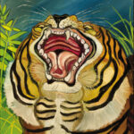 Antonio Ligabue, Testa di tigre, 1953-54, olio su faesite, cm 66,4x57,4