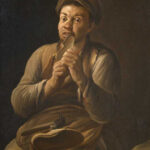 Antonio Cifrondi (1656-1730), Il ciabattino, 1710-20 circa, olio su tela per De morbis artificum Diatriba Bernardini Ramazzini, 1700, XXXI, Le malattie di coloro che fanno lavori sedentari, Pinacoteca Tosio Martinengo di Brescia