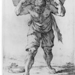 Il facchino, da Giuseppe Maria Mitelli, Arti in via, acquaforte, 1660 per De morbis artificum Diatriba Bernardini Ramazzini, 1700, XXXV, Le malattie dei facchini, Collezione privata, Modena