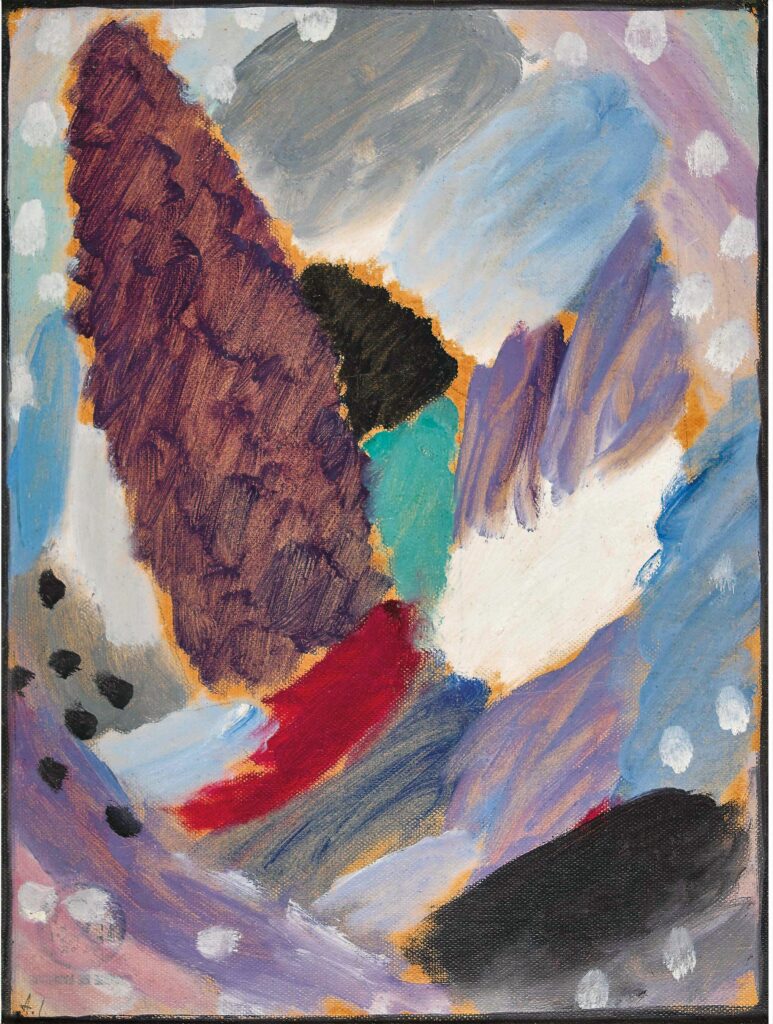 Alexej von Jawlensky (Torschok 1864 – 1941 Wiesbaden), Variation: snowflakes,1915, Oil on linen textured paper, mounted on cardboard, monogramed lower left: 'A.J., 13.8 x 10.6 inch, Courtesy Thole Rotermund Kunsthandel