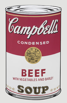 Andy Warhol, Campbell’s Soup I (Beef), 1968, serigrafia su carta, courtesy collezione privata © The Andy Warhol Foundation for the Visual Arts, Inc. by SIAE 2022